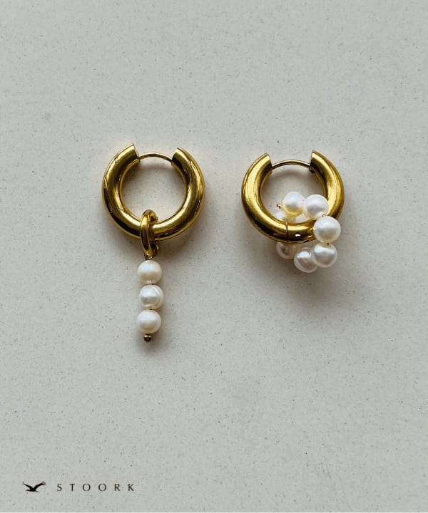 Pearl Double Hoop Pierce - stoork
