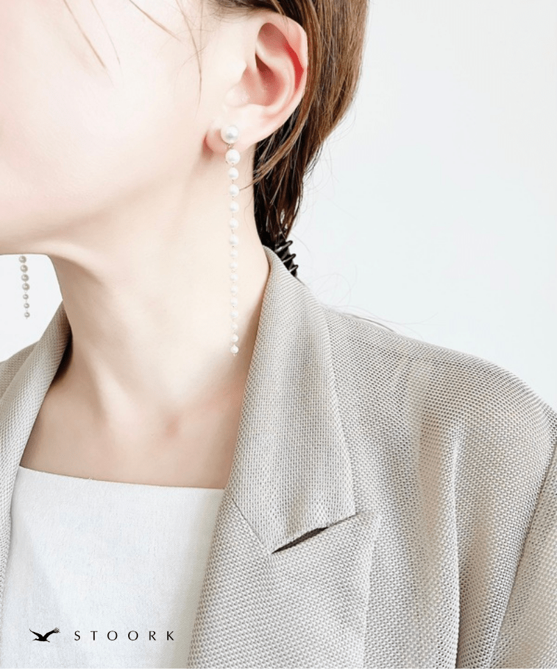 Pearl Long Chain Earring - stoork