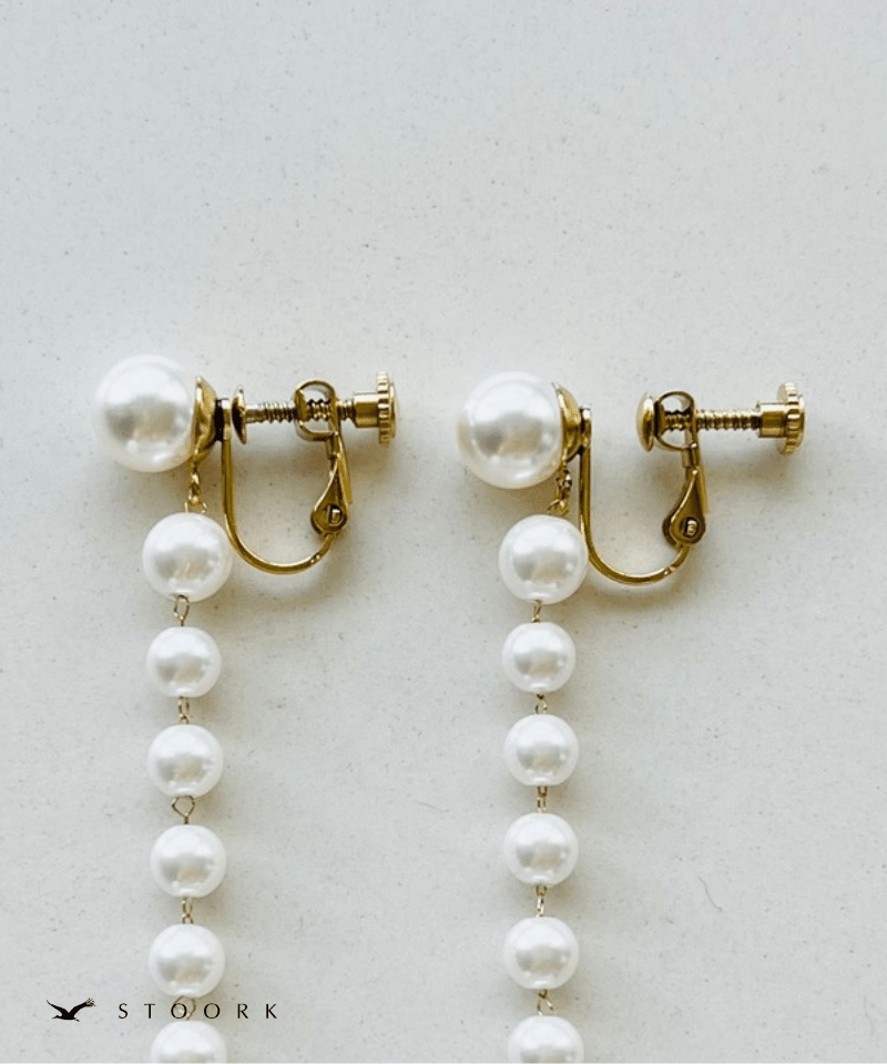 Pearl Long Chain Earring - stoork