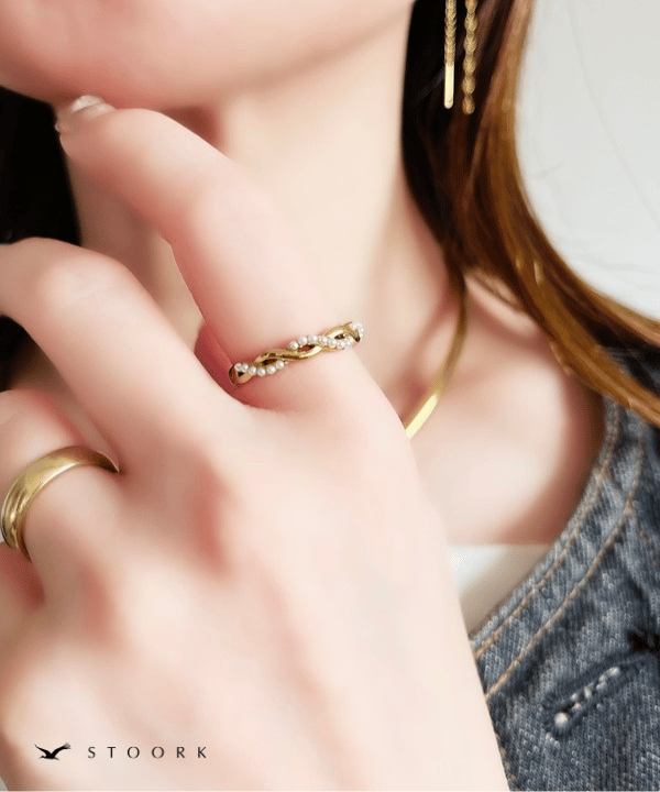 Pearl Metal Twist Ring - stoork