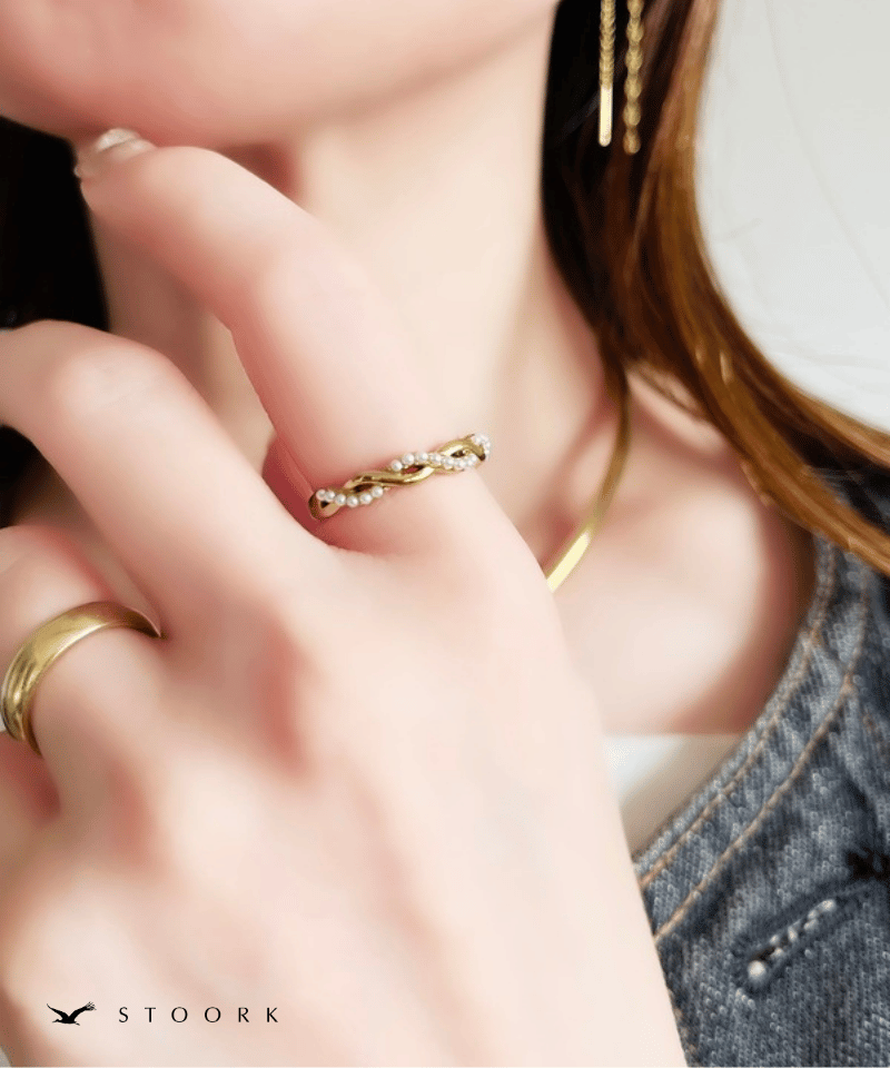 Pearl Metal Twist Ring - stoork