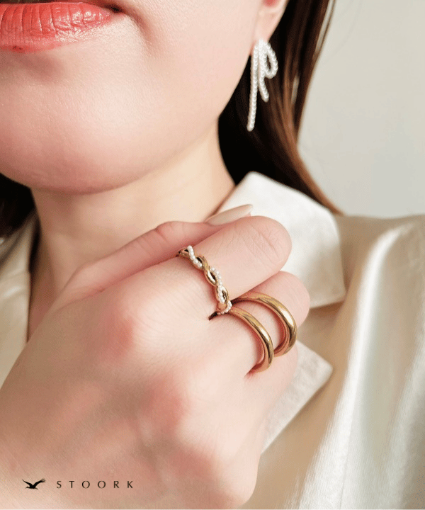 Pearl Metal Twist Ring - stoork