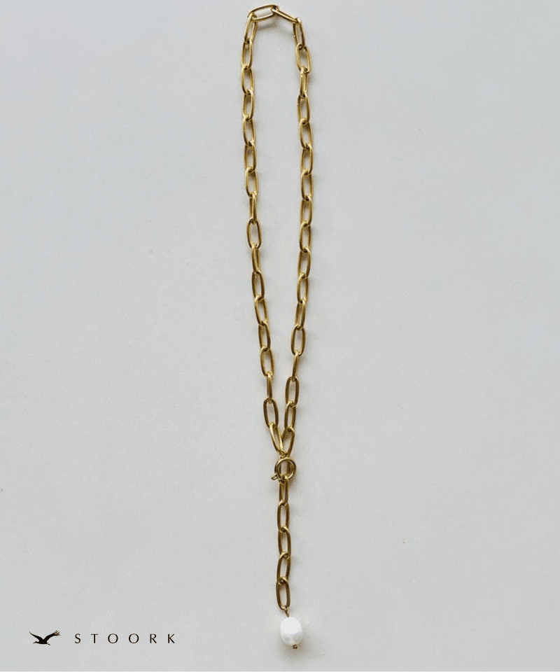 Pearl Paperclip Chain Necklace - stoork
