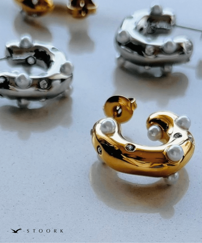 Pearl Zircon Hoop Pierce - stoork