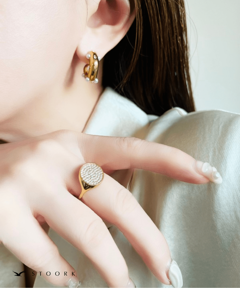 Pearl Zircon Hoop Pierce - stoork