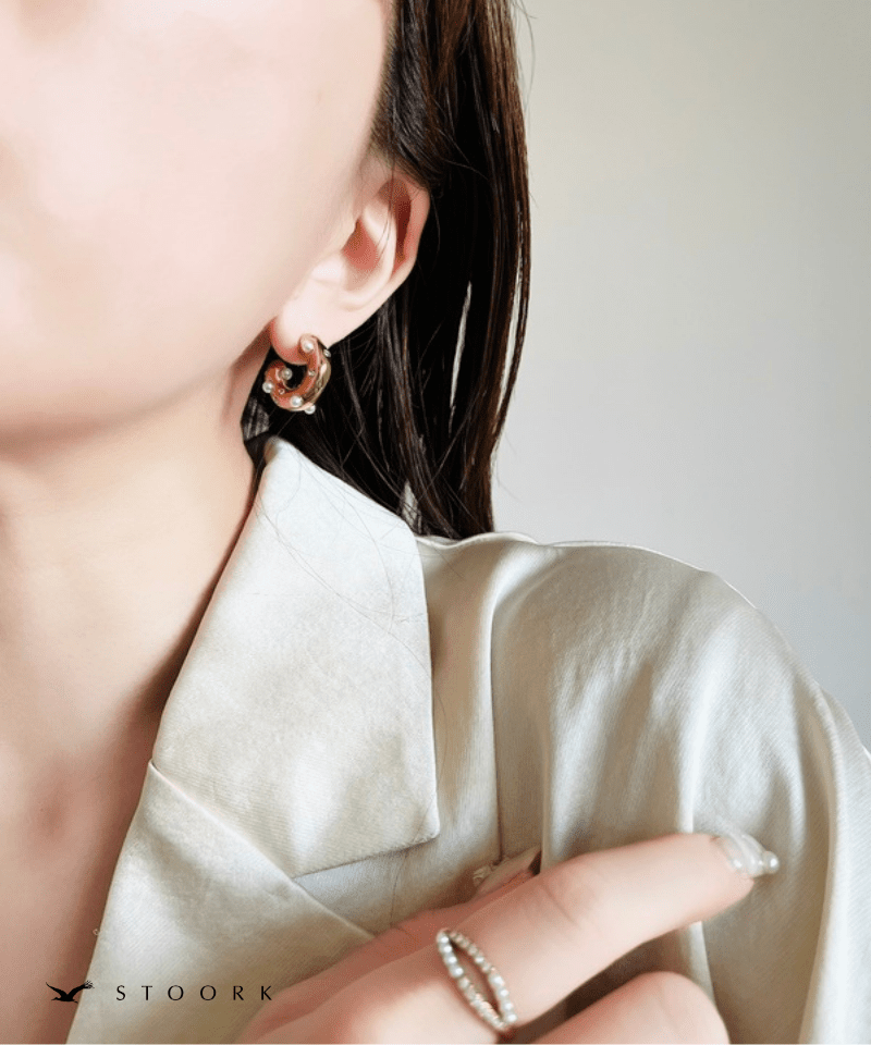 Pearl Zircon Hoop Pierce - stoork