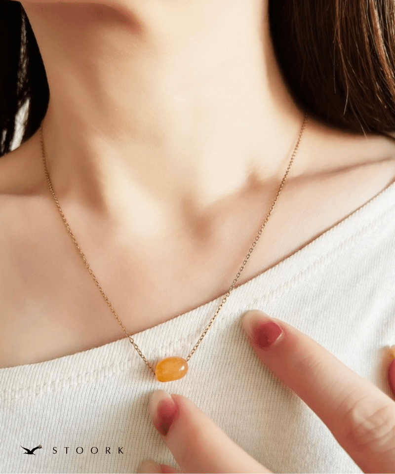 Petite Orange Gem Necklace - stoork