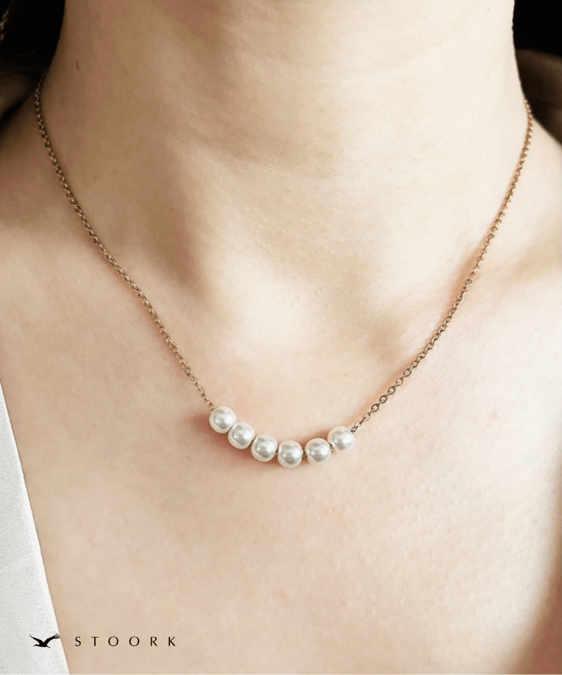Petite Pearl Line Necklace - stoork