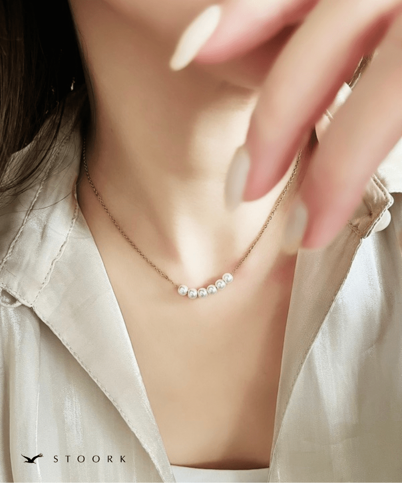 Petite Pearl Line Necklace - stoork