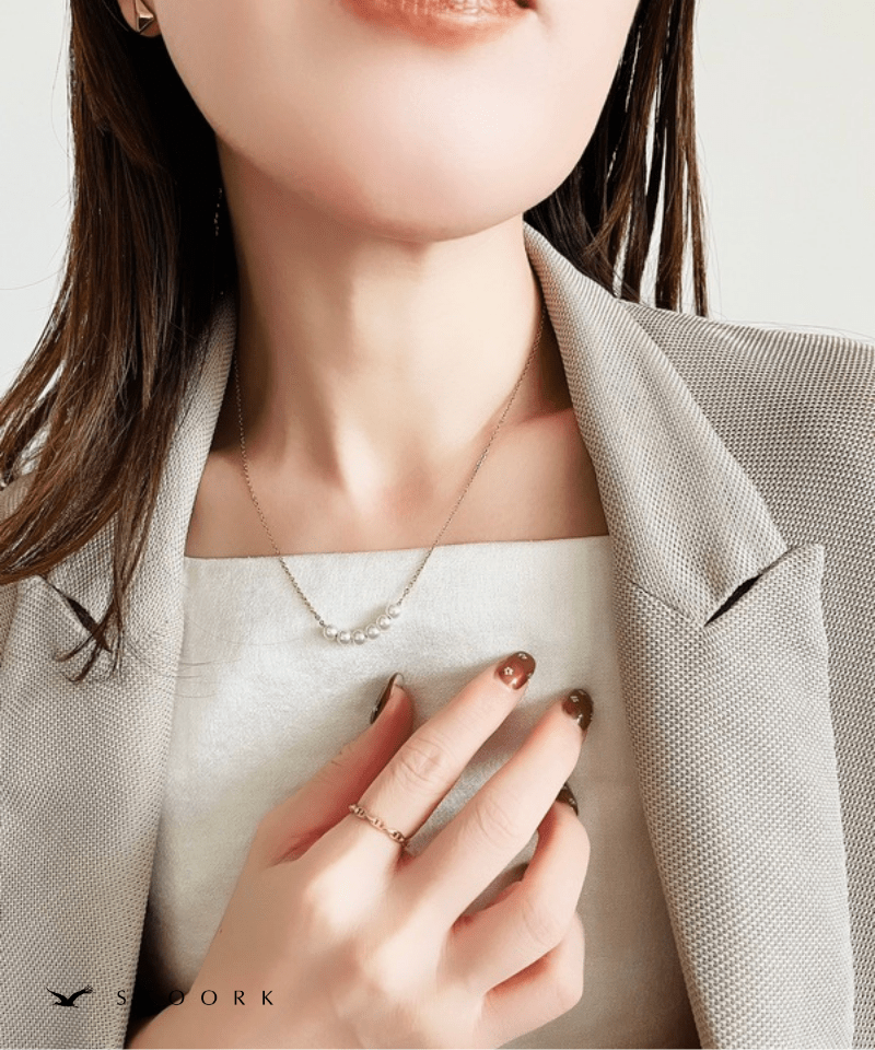 Petite Pearl Line Necklace - stoork
