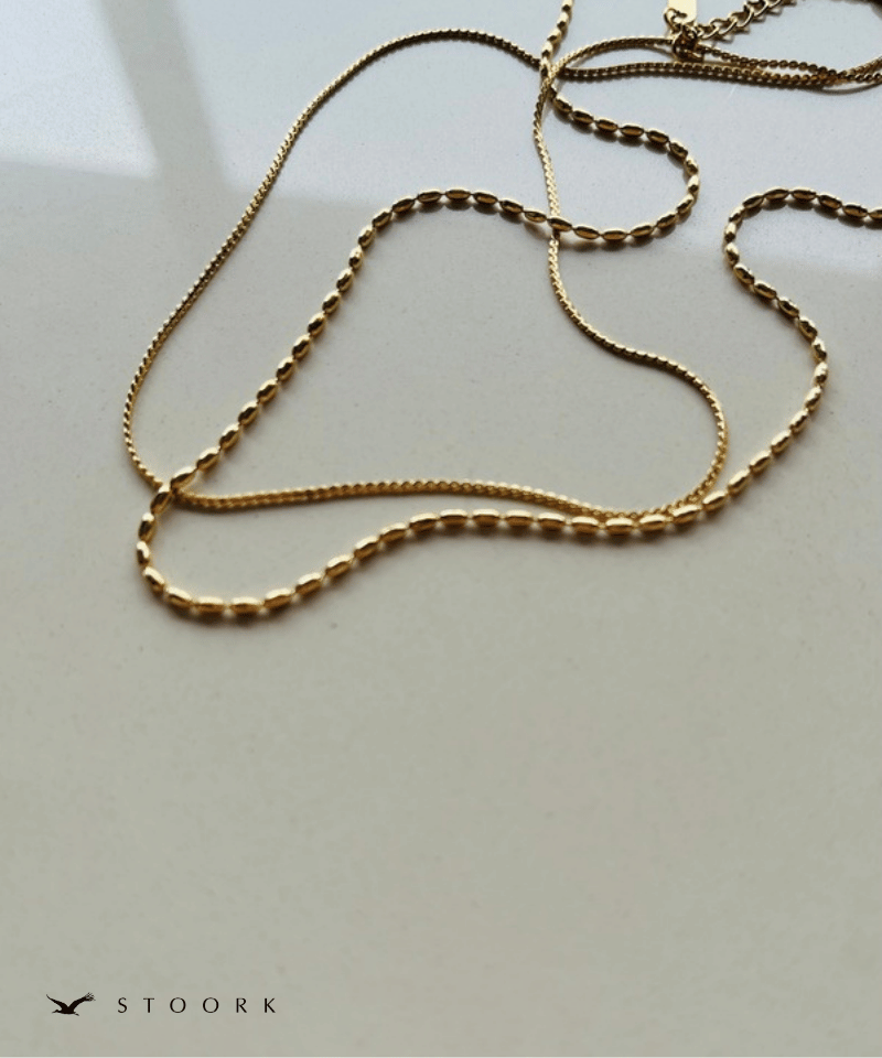 Rice Double Chain Necklace - stoork
