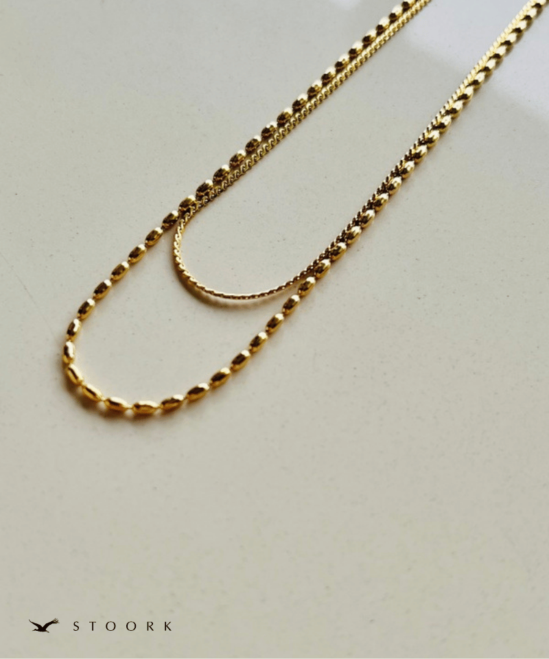 Rice Double Chain Necklace - stoork