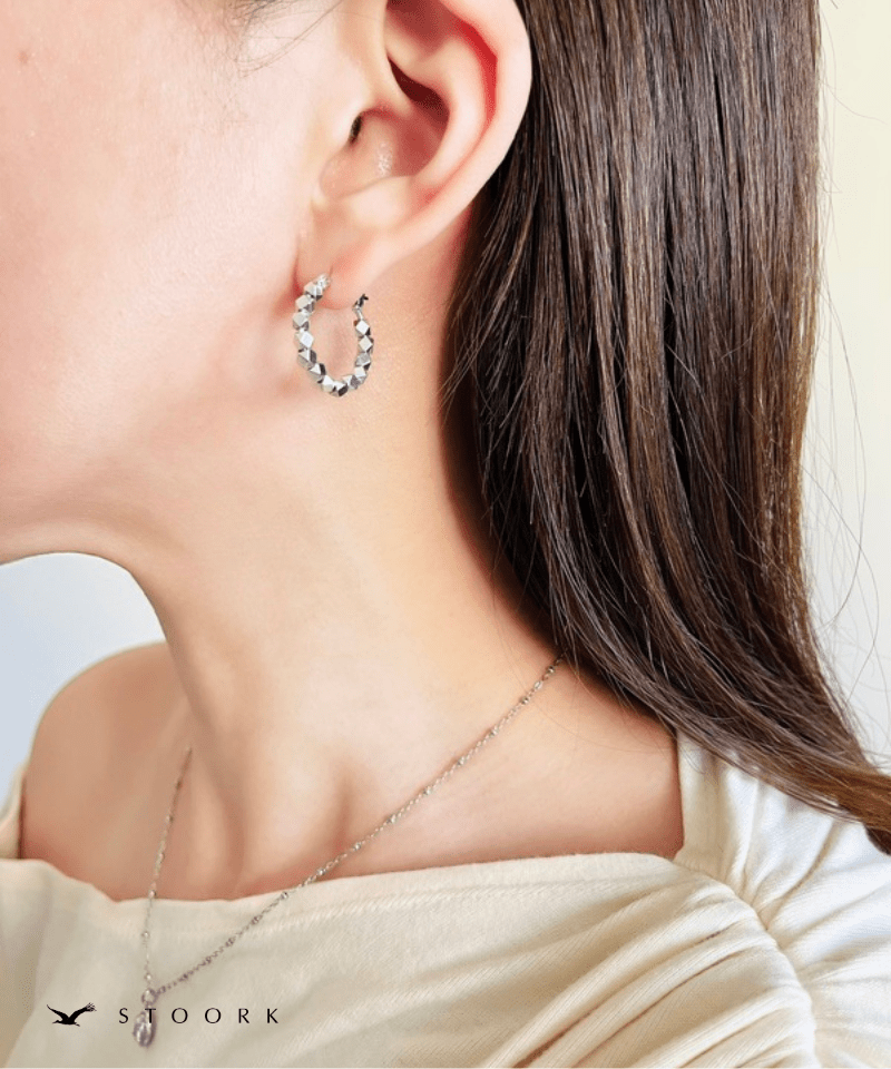 【再入荷】s925 Block Hoop Pierce - stoork