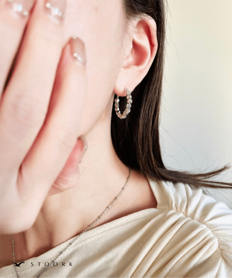 【再入荷】s925 Block Hoop Pierce - stoork