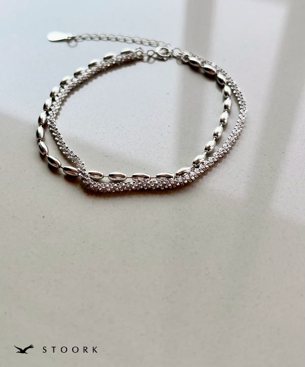 【再入荷】s925 Double Chain Bracelet - stoork