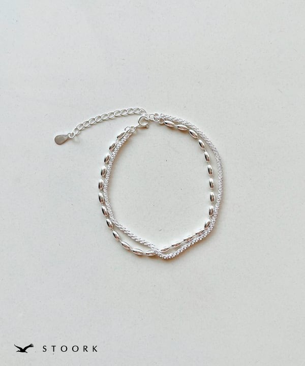 【再入荷】s925 Double Chain Bracelet - stoork