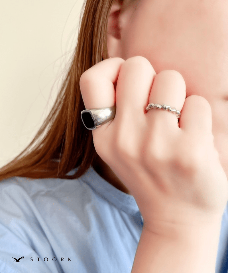 s925 Heart Link Ring - stoork