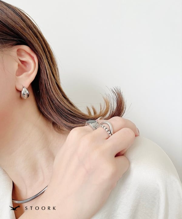 【再入荷】s925 Hoop Pierce_M - stoork