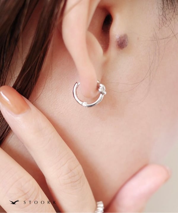 s925 Mini Knot Hoop Pierce - stoork
