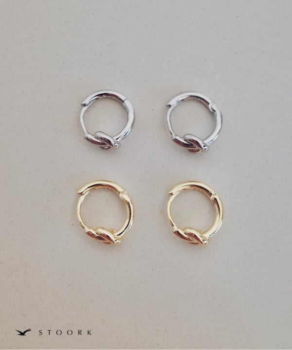 s925 Mini Knot Hoop Pierce - stoork