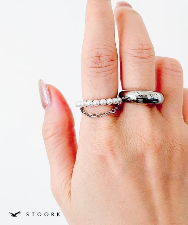 【再入荷】s925 Pearl Chain Ring - stoork