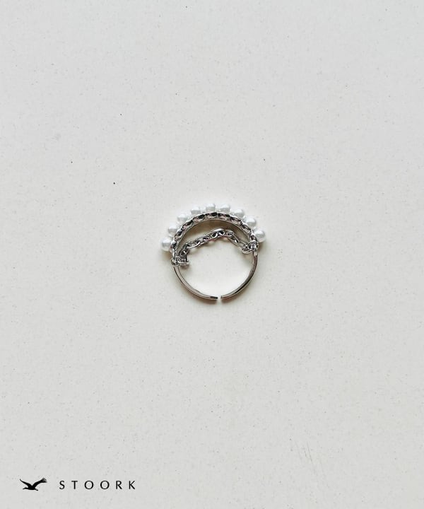 【再入荷】s925 Pearl Chain Ring - stoork