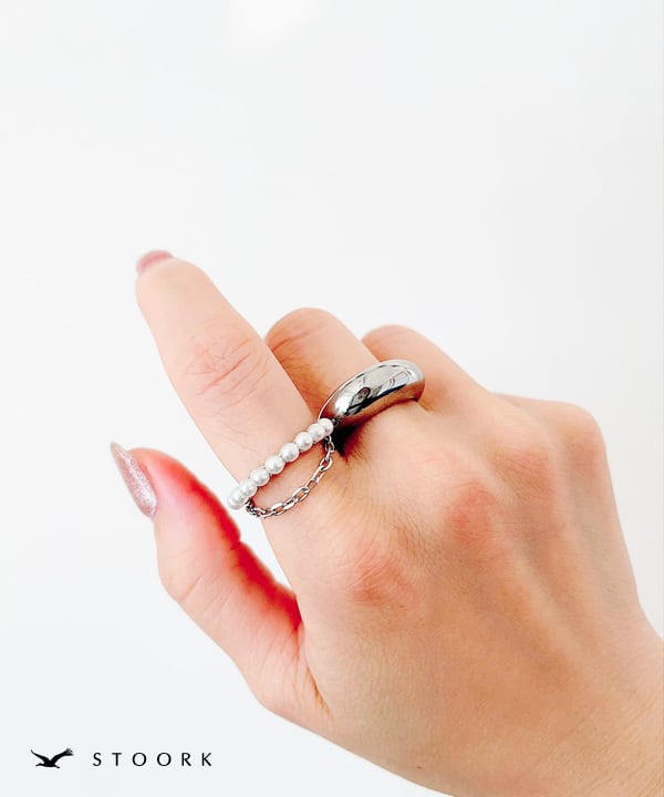 【再入荷】s925 Pearl Chain Ring - stoork