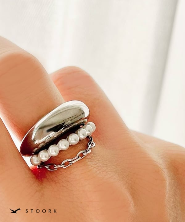 【再入荷】s925 Pearl Chain Ring - stoork