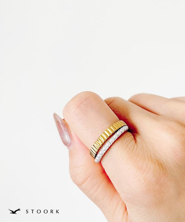 s925 Pearl Line Ring - stoork