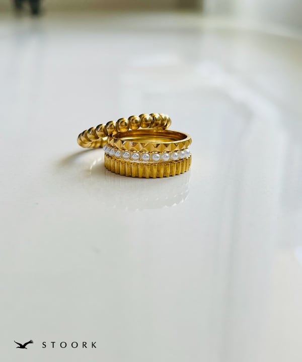 s925 Pearl Line Ring - stoork