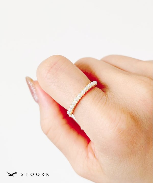 s925 Pearl Line Ring - stoork