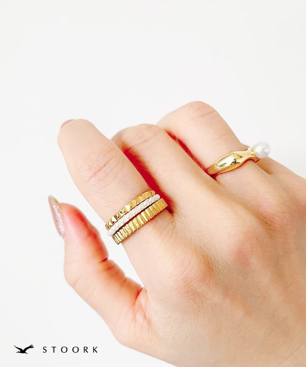 s925 Pearl Line Ring - stoork
