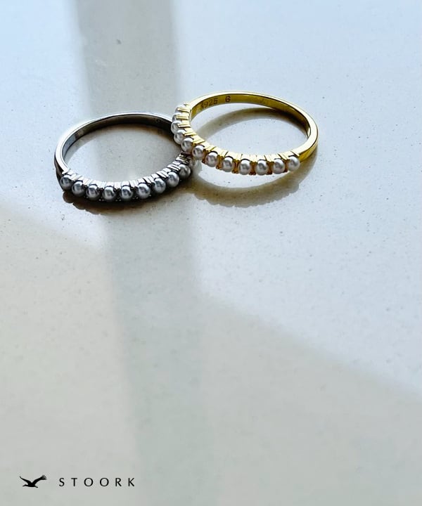s925 Pearl Line Ring - stoork