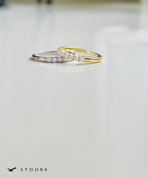 s925 Pearl Line Ring - stoork