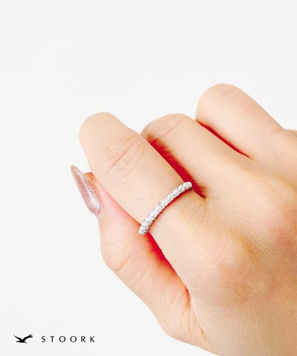 s925 Pearl Line Ring - stoork