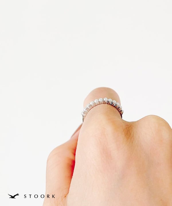 s925 Pearl Line Ring - stoork