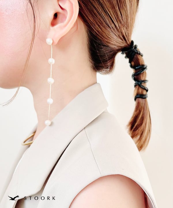 s925 Pearl Long Pierce - stoork