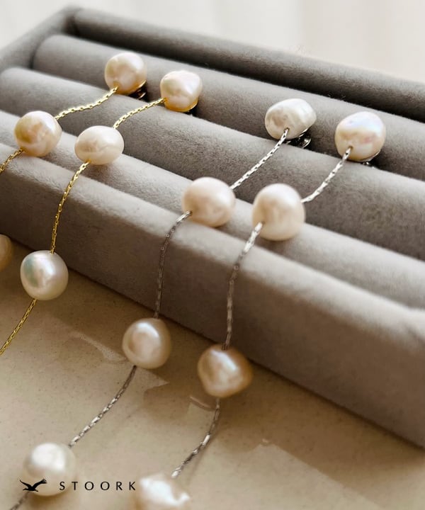 s925 Pearl Long Pierce - stoork