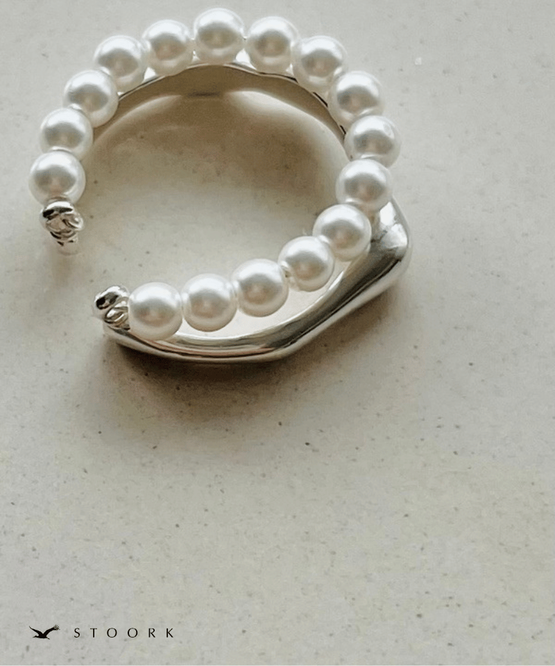 【再入荷】s925 Pearl Metal Line Ring - stoork