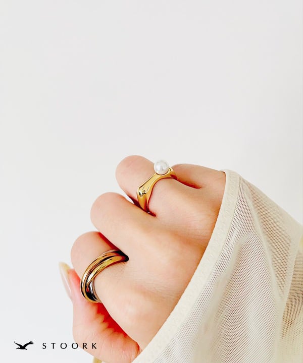 s925 Pearl Square Ring - stoork