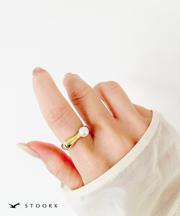s925 Pearl Square Ring - stoork