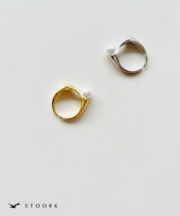 s925 Pearl Square Ring - stoork