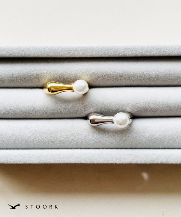 s925 Pearl Square Ring - stoork