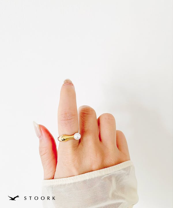 s925 Pearl Square Ring - stoork