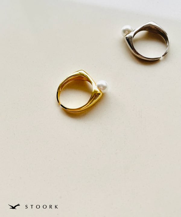 s925 Pearl Square Ring - stoork