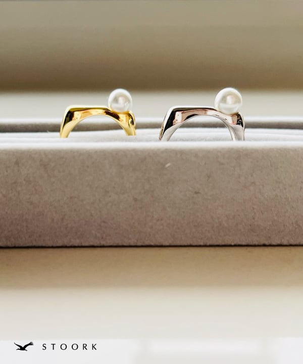 s925 Pearl Square Ring - stoork