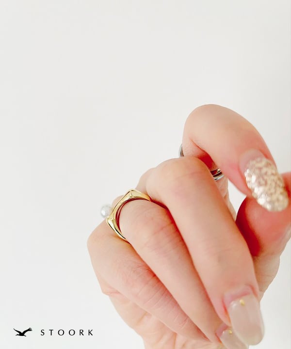s925 Pearl Square Ring - stoork