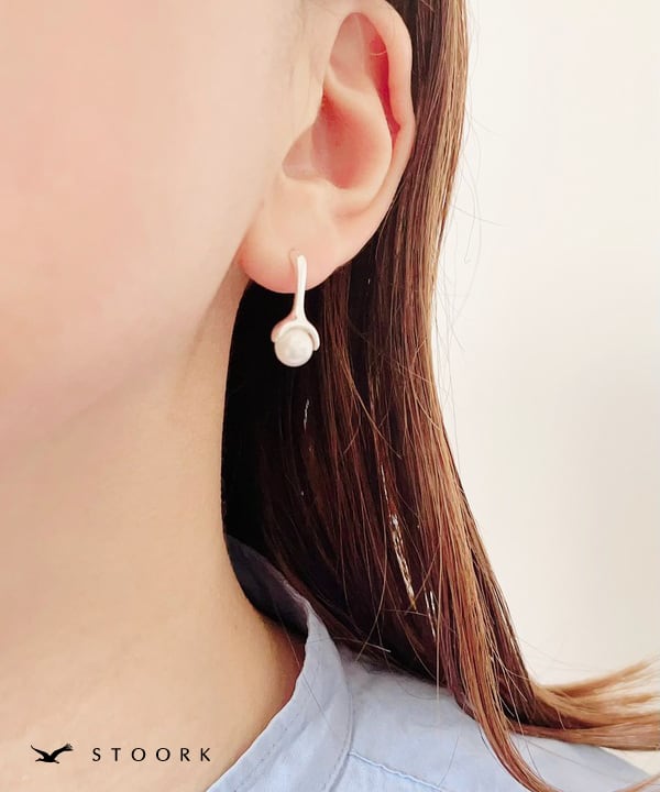 s925 Pearl Zircon Long Pierce - stoork