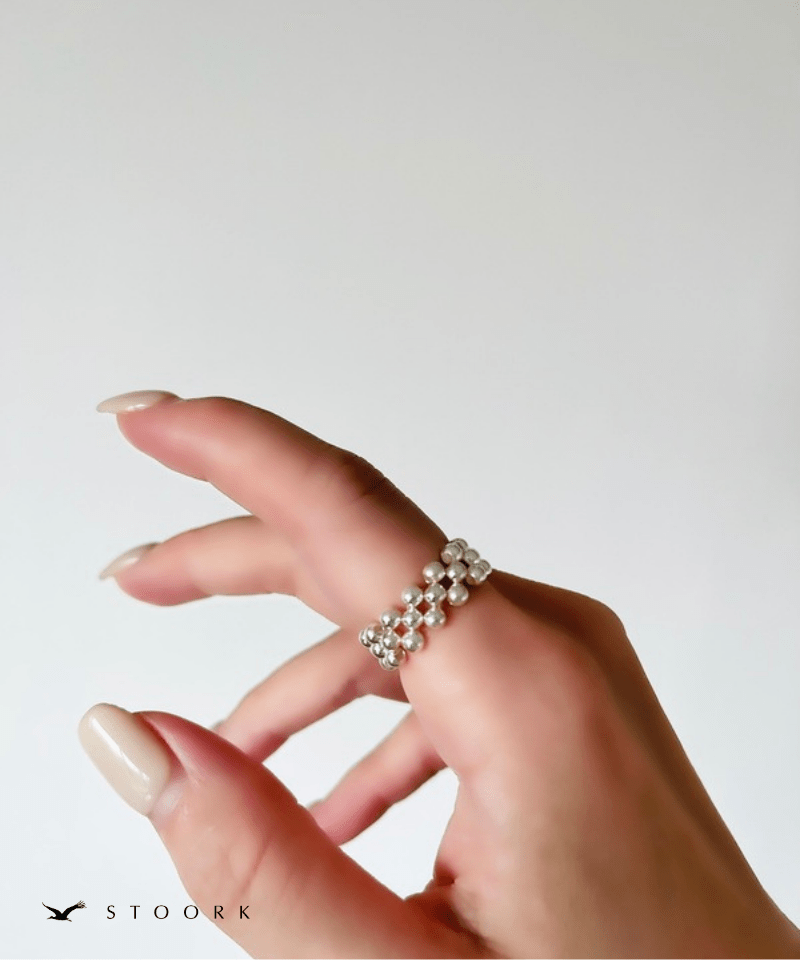 s925 Silver Beads Ring - stoork
