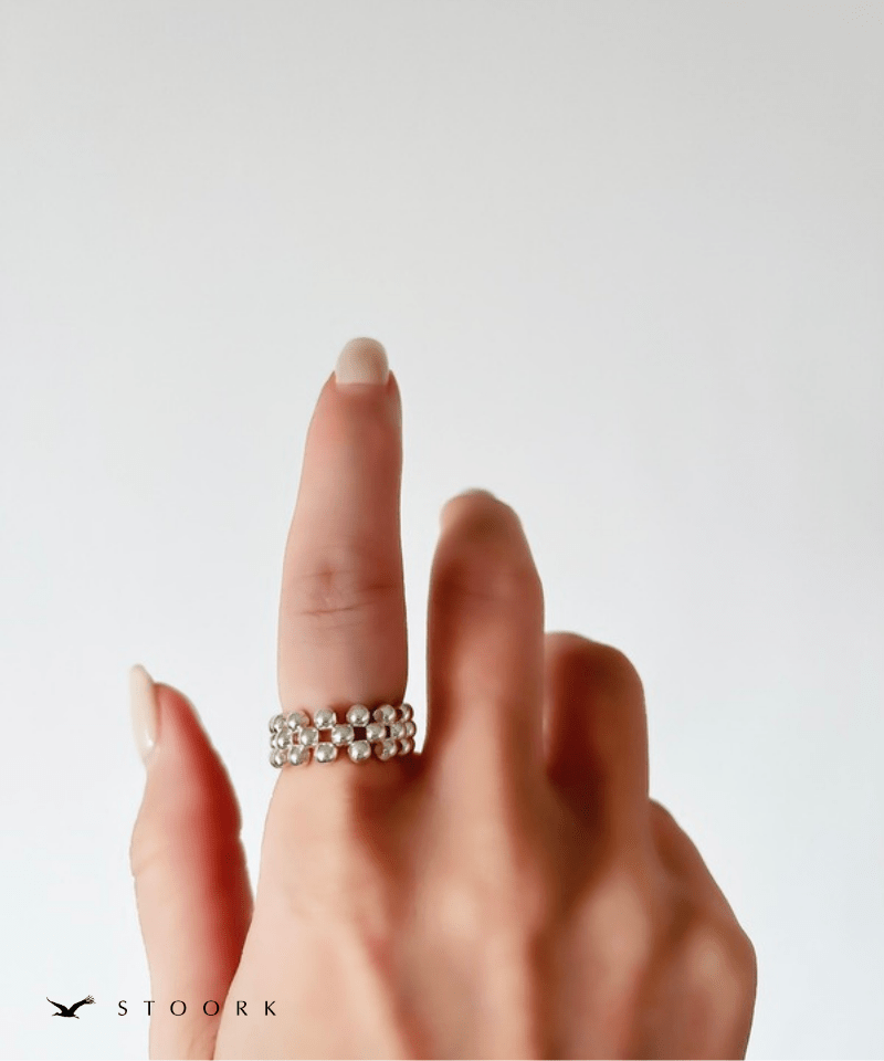 s925 Silver Beads Ring - stoork